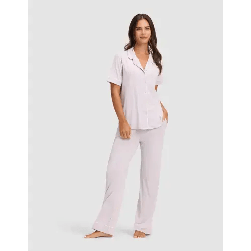 Women's Bamboo Stretch-Knit Short Sleeve & Pant PJ Set | Cozy Earth