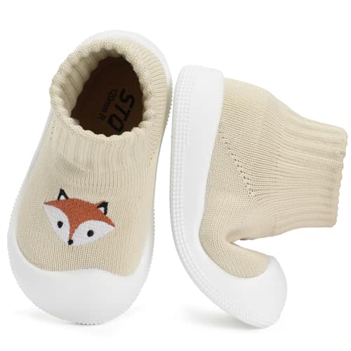 STQ Baby Socks Shoes Toddler Wide Toe Box Non-Slip Slippers Infant Walking Shoe Soft Baby Boys Girls Lightweight Sneakers