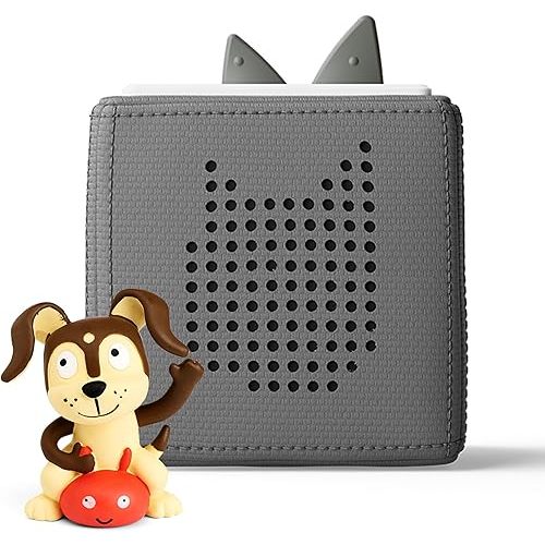Toniebox Audio Player Starter Set with Playtime Puppy - Listen, Learn, and Play with One Huggable Little Box - Gray