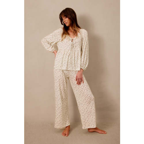 Strawberry Tie-Top Long-Sleeve Women’s Sleep Set
