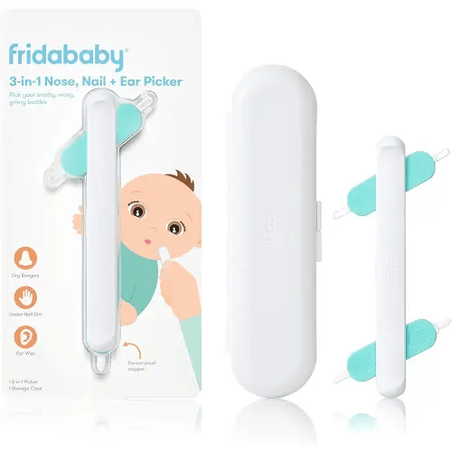 Frida Baby 3-in-1 Nose, Nail + Ear Picker by Frida Baby the Makers of NoseFrida the SnotSucker, Safely Clean Baby's Boogers, Ear Wax & More