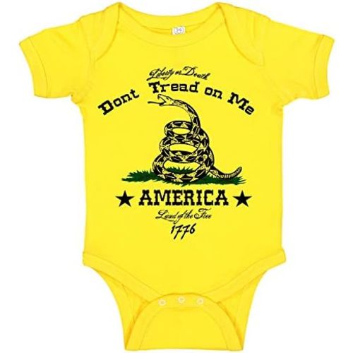 Don't Tread On Me Liberty or Death Military Themed Gadsden Flag Baby Bodysuit Romper Onesie