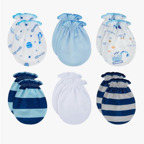RATIVE No Scratch Mittens and Hats 100% Cotton for Newborn Baby 0-6 Months Boys Girls