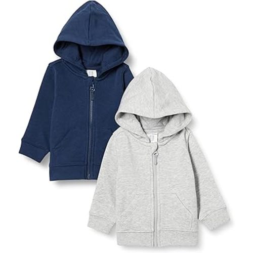 Amazon Essentials Unisex Toddlers and Babies' French Terry Zip-Up Hoodie, Multipacks
