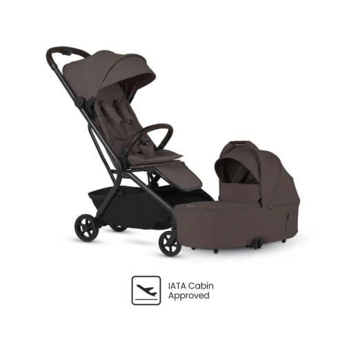 Silver Cross Nia Compact Stroller + Folding Bassinet Bundle  - Chocolate