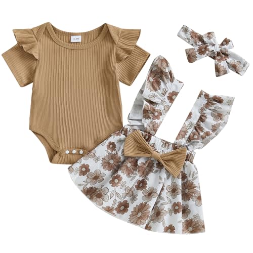 Mubineo Baby Girl Clothes Summer Skirt Outfits Ruffle Short Sleeve Romper Overall Dress Infant Cute Newborn Outfit