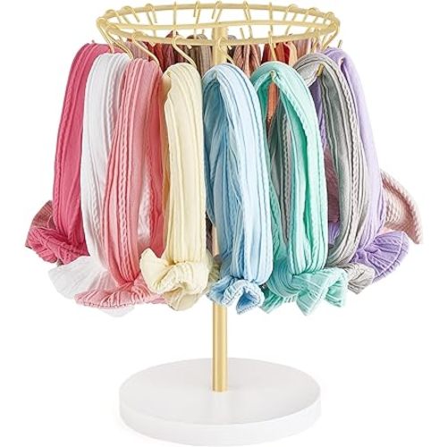 Dahey Headband Holder Hair Bow Organizer for girls with 30 Hooks Metal Baby Bow Holder for Girls Hair Bows Modern Hair Accessories Organizer Bow Rack Storage Stand Display for Girls Baby Room Decor