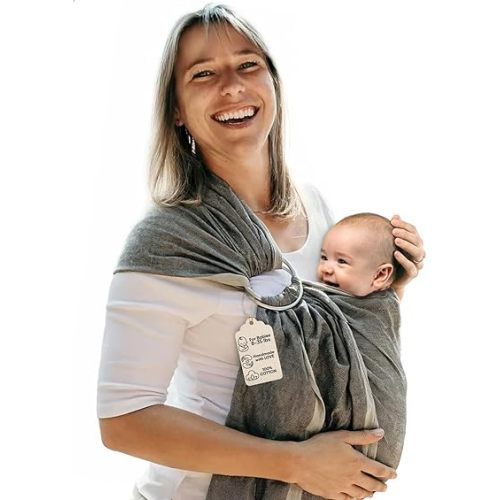 Hip Baby Wrap - Infant Wrap Carrier for Newborns & Toddlers - Soft Cotton Baby Wrap for Comfortable Babywearing - Ideal for Nursing and Infant Shower Gifts - Adjustable Baby Sling, 8-35 lbs - Midnight