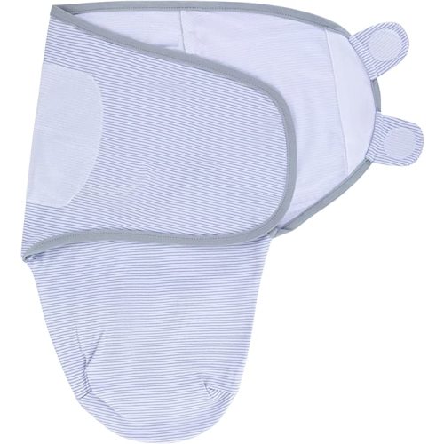 Ely's & Co. Adjustable Swaddle Blanket Infant Baby Wrap 2 Pack (Blue, 0-3 Months)