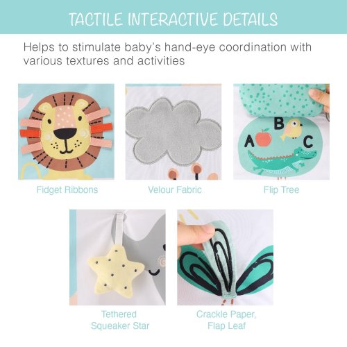 The Peanutshell Safari 123 7-in-1 Activity Play Gym & Play Mat for Baby - Blue