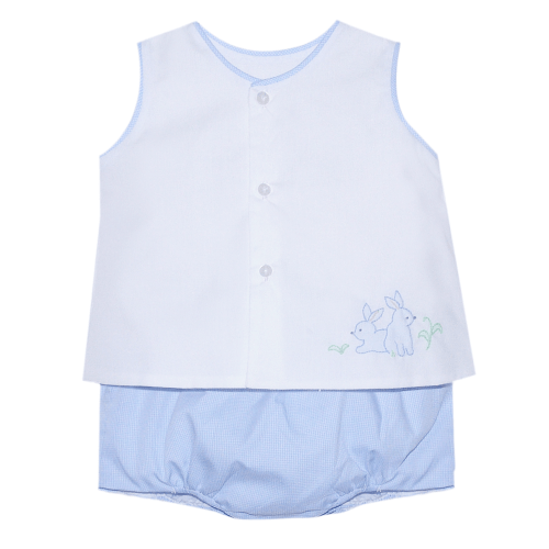 Baby Sen Peyton Bunnies Diaper Set Blue - Spoiled Sweet Boutique - Spoiled Sweet Boutique