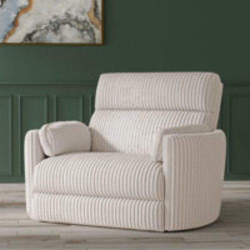 Hokku Designs Upholstered Extra Wide Glider Power Recliner with Round Arms | Wayfair