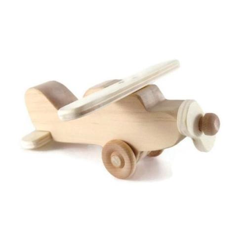 Toy Wood High Wing Airplane Natural Wood Eco-friendly - Etsy
