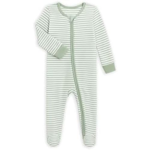 Colored Organics Baby Zip-Up Footed Sleeper with 2-Way Zipper - Newborn Organic Cotton Pajamas