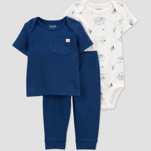 Carter's Just One You®️ Baby Boys' Beach Scene Top & Bottom Set - Navy Blue 6m