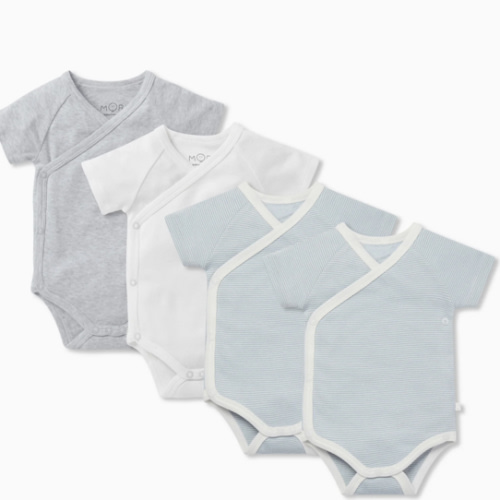 Short Sleeve Kimono Bodysuit 4 Pack