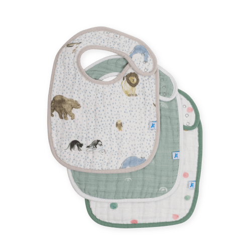 Cotton Muslin Classic Bib 3 Pack - Party Animals