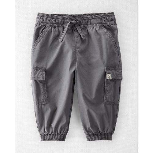 Baby Organic Cotton Cargo Joggers - Style,Grey Gravel