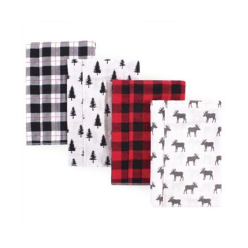 Infant Boy Cotton Flannel Burp Cloths 4pk