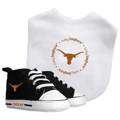 Texas Longhorns Shoe and Bib 2 Piece Set