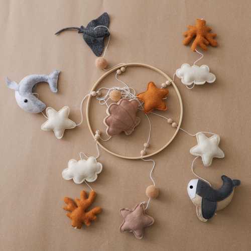 Ocean Adventure Baby Mobile: Handmade Felt Nursery Decor