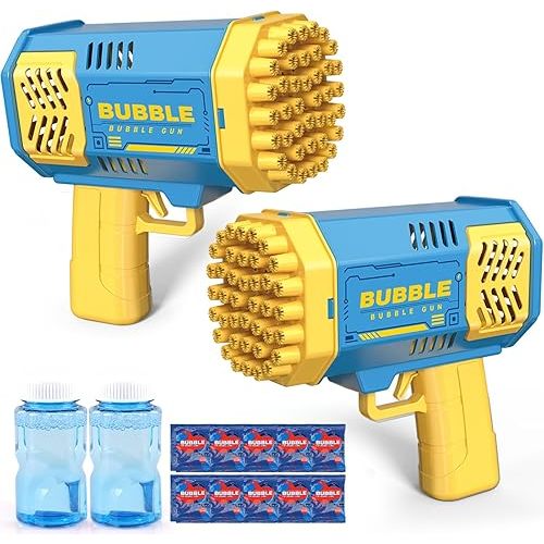 Toys for 3-8 Year Old Boys Girls: 2 Pack Bubble Machine for Kids with Bubble Solution, Gifts for 3 4 5 6 7 8 Years Old Boy Birthday Toy for Kid Toddlers Ages 4-6 Outdoor Wedding Bubbles Wands