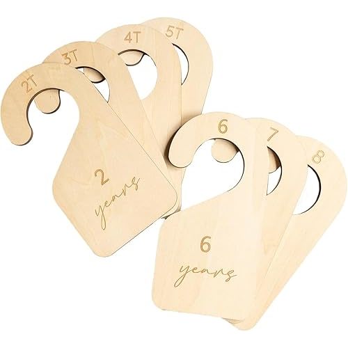 Modern Double-Sided Toddler Closet Dividers, Child Closet Organizers – Set of 7 Durable Kids Closet Size Hangers