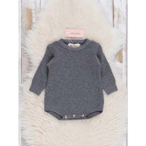 Cotton Rib Sweater Knit Bubble - Grey