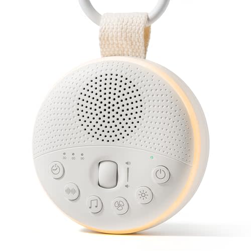 White Noise Machine for Baby & Adults with 21 Relaxing Sounds & Adjustable Night Light, Rechargeable & Portable Sleep Aid for Home & Travel