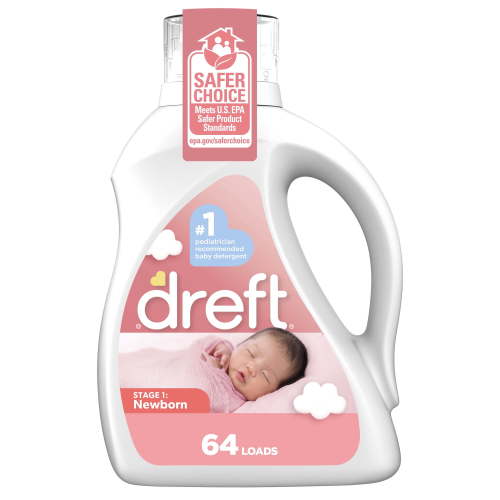 Dreft Hypoallergenic Stage 1: Newborn Baby Liquid Laundry Detergent, 64 Loads 92 fl oz
