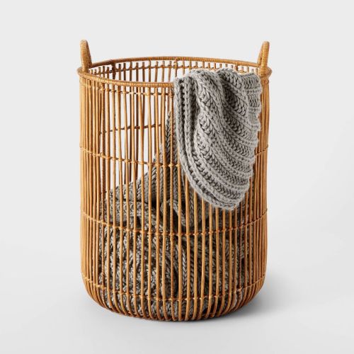 Round Modern Bulging Short Basket Light Stain - Threshold™