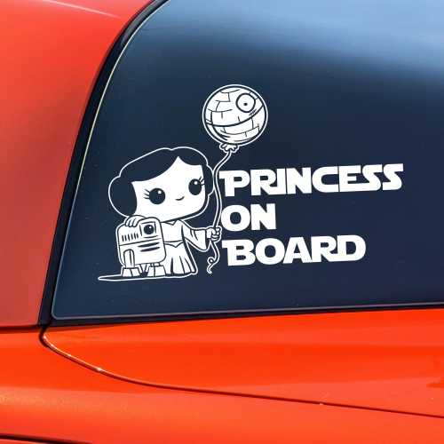 Princess Leia On Board Sticker Star Wars Decal Infant Safety Car Window Sign For Parents To Be Newborn Gift Sign Baby Girl Shower Present
