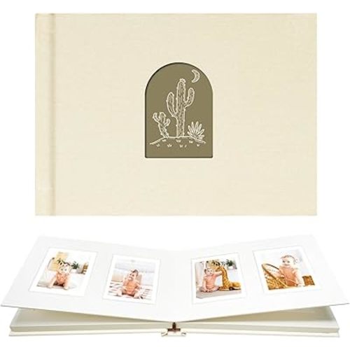 Vienrose Mini Photo Album - 52 Pocket Fits Instant Camera (12, 11, 9, 8, 90, 25), Polaroid Snap PIC-300, Kodak Mini 3-Inch Film, Beige
