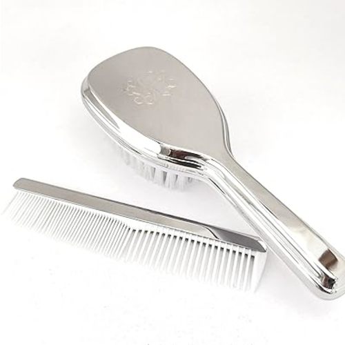 Monogrammed Brush and Comb Set - Child Size Nickel Plated