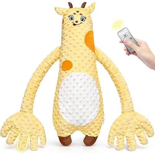 Baby Soothers Toys, Plush Giraffe Toy for Kids, Soft Stuffed Animal Doll with Interactive Features, Fun Companion Toy for Home, Travel and Gift (Yellow)