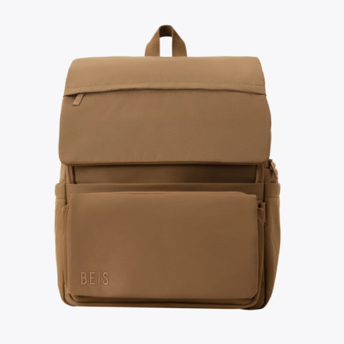 BÉIS 'The Ultimate Diaper Backpack' in Camel - Diaper Bag Backpack in Camel Brown