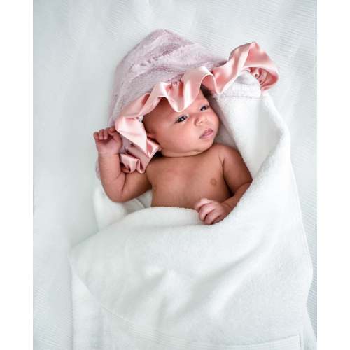 Plush Hooded Bath Towel- Dusty Pink