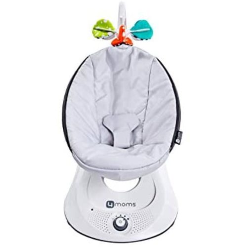 4moms rockaRoo Baby Swing, Compact Baby Rocker with Front to Back Gliding Motion, Smooth, Nylon Fabric, Grey Classic