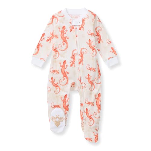 Burt's Bees Baby Boys' Sleep & Play PJs, 100% Organic Cotton One-Piece Zip Front Jumpsuit, Baby Boys Footie Pajamas & PJs