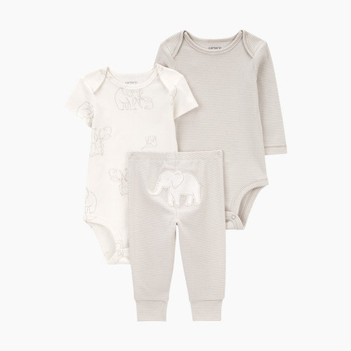 Carter's Baby 3-Piece Little Character Set - Grey/Ivory, 3 M
