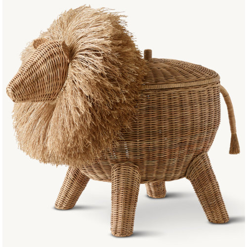 Handwoven Rattan Animal Basket - Lion | RH Baby & Child