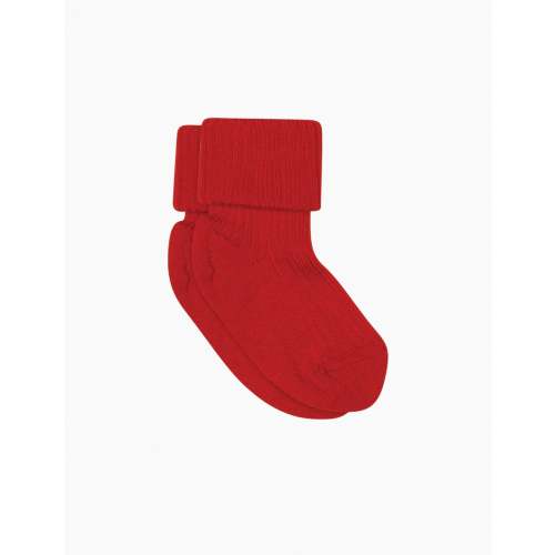 Wool Rib Socks in Tomato
