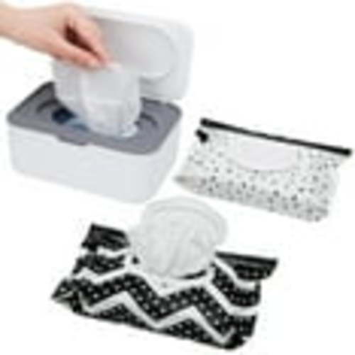 Hengguang Baby Wipes Dispenser with 2 Pack Pouch Bags, Refillable Wipes Case with Lids and Sealing Design, Flushable Storage Box