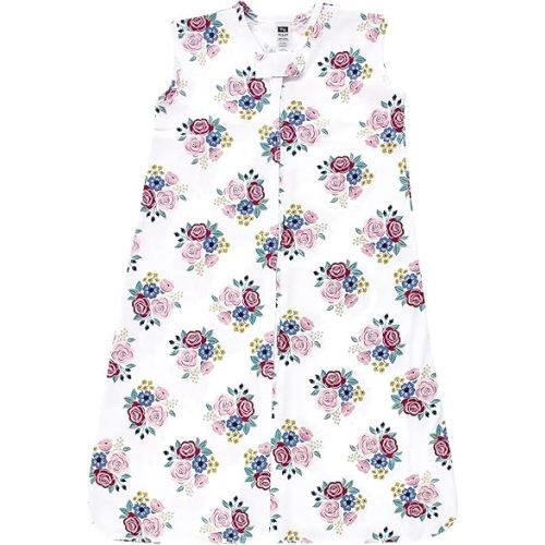 Hudson Baby Unisex Baby Cotton Sleeveless Wearable Sleeping Bag, Sack, Blanket, Blush Navy Floral, 6-12 Months