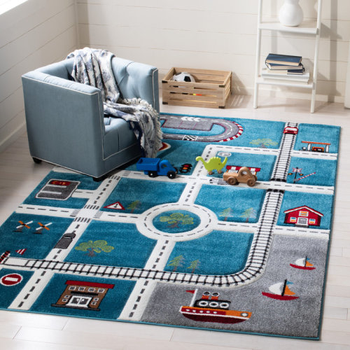 Viv + Rae™ HildrethTurquoise/Gray/Red Area Rug & Reviews | Wayfair