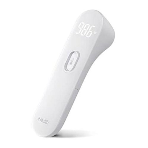 iHealth No-Touch Forehead Thermometer, Digital Infrared Thermometer for Adults and Kids, Touchless Baby Thermometer with 3 Ultra-Sensitive Sensors, Large LED Display and Gentle Vibration Alert (PT3)