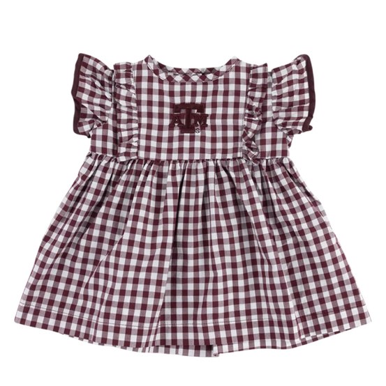 Texas A&M Collegiate Outfitters Infant Gingham Ruffle Dress - Maroon