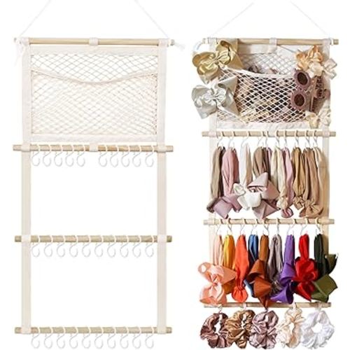 kangaroo Headband Holder Hair Bows Organizer for Baby Girls Large Capacity Bow Holder Hair Accessories Wall Hanging Organizer for Toddler Baby Girl Nursery Room Decor