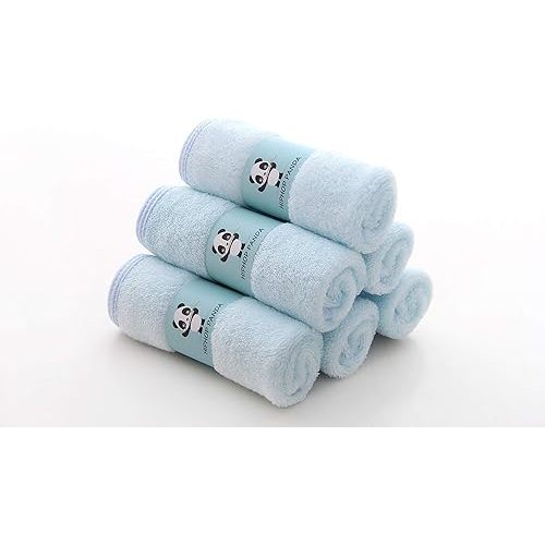 HipHop Panda Baby Washcloths - Blue, 6 Pack