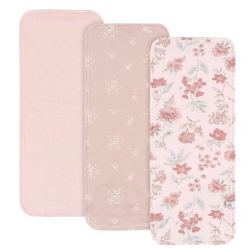 Just Born 3-Pack Baby Burp Cloths – Soft & Absorbent Cotton, Gentle on Baby’s Skin, Perfect for Feeding & Spit-Up Protection, Pink